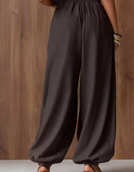 Alma - Pantalones Anchos con Pliegues