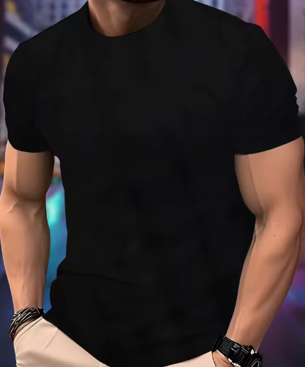 Alberto - Camiseta Básica de Manga Corta