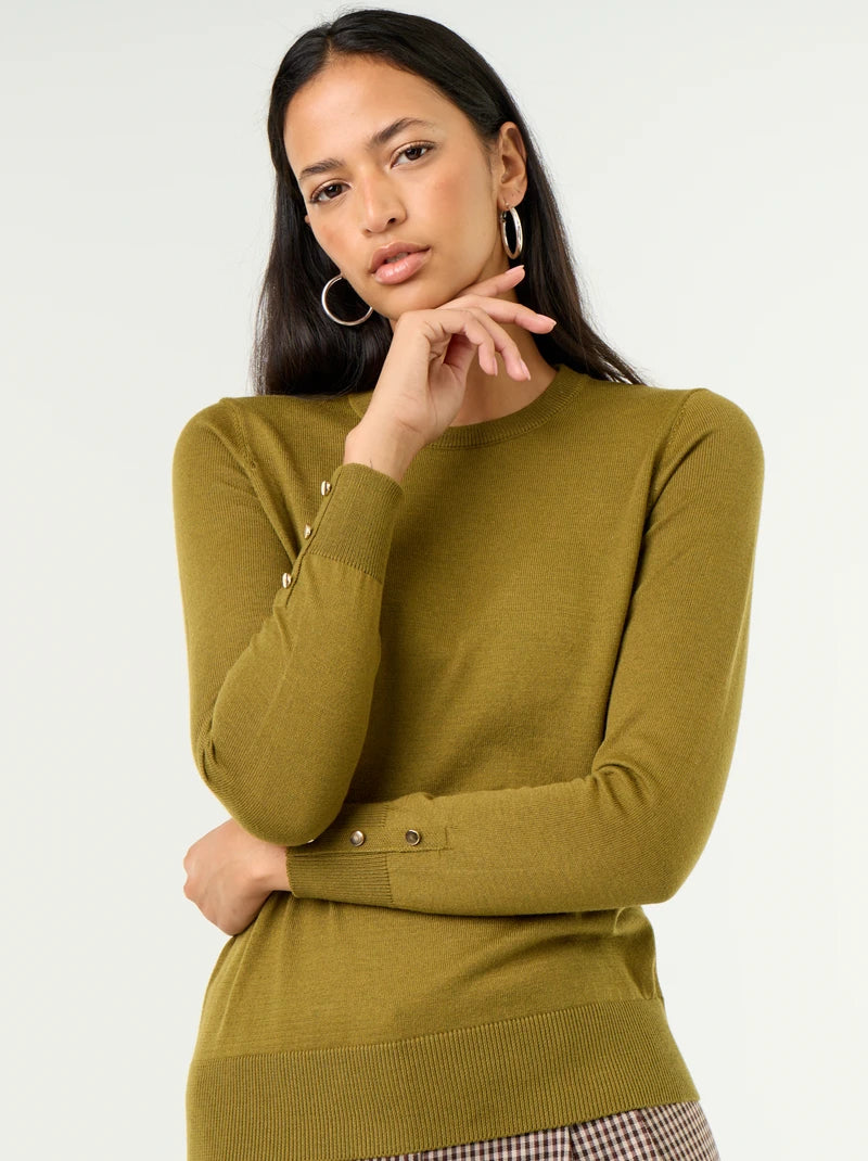 Delia - Jersey de punto fino con cuello redondo