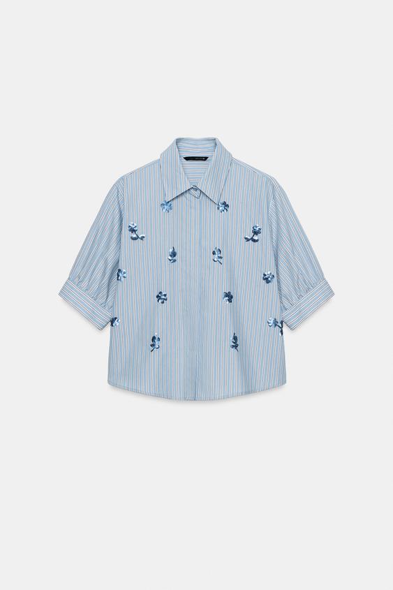 Lidia - Camisa Rayas Lentejuelas