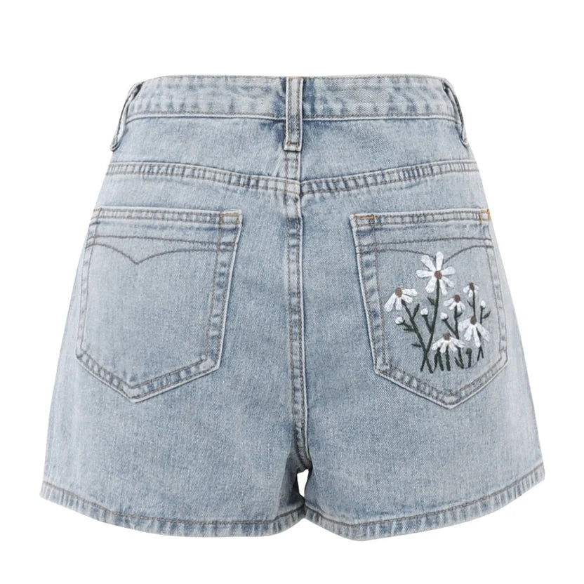 Jésica - Pantalones cortos vaqueros florales