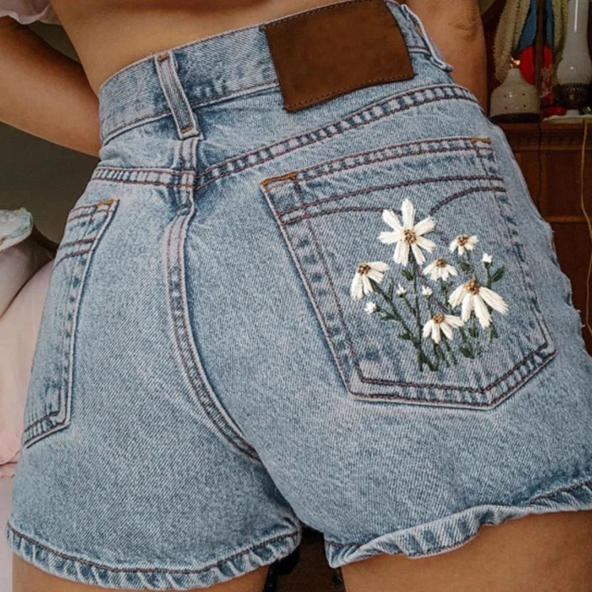 Jésica - Pantalones cortos vaqueros florales